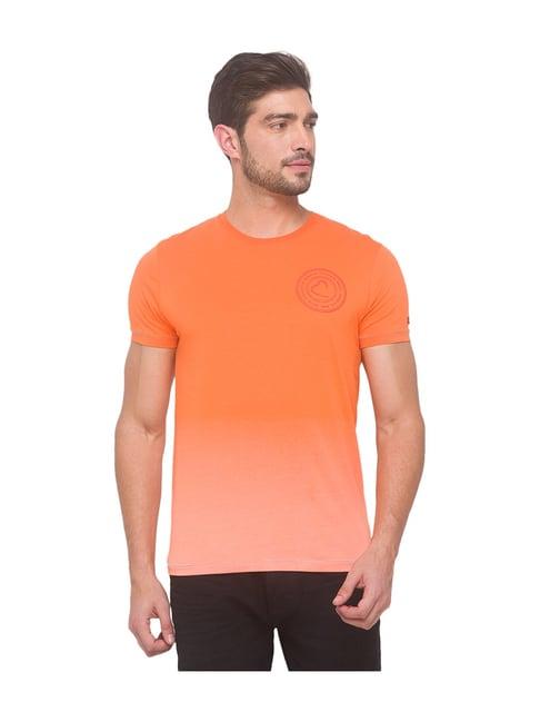 being human orange crew neck t-shirt