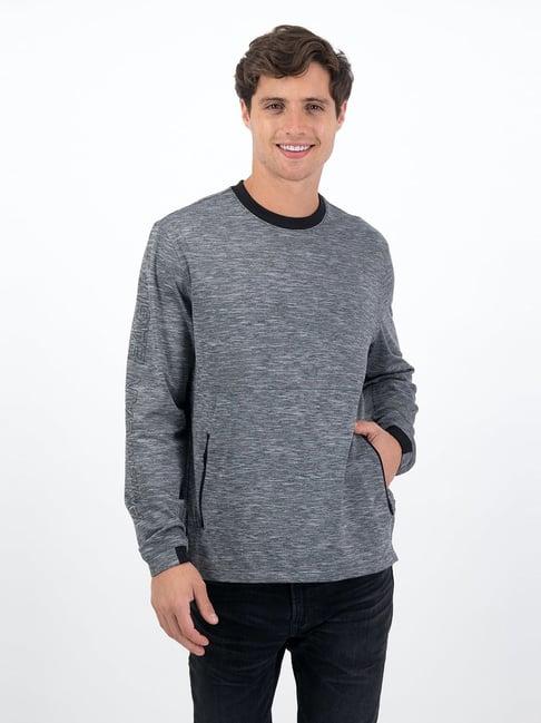 american eagle grey regular fit printed sweatshirt