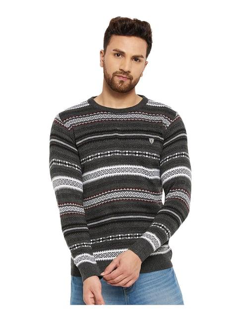 duke dark grey striped sweater