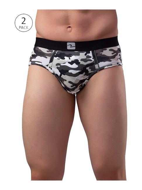 underjeans by spykar black & white briefs - pack of 2