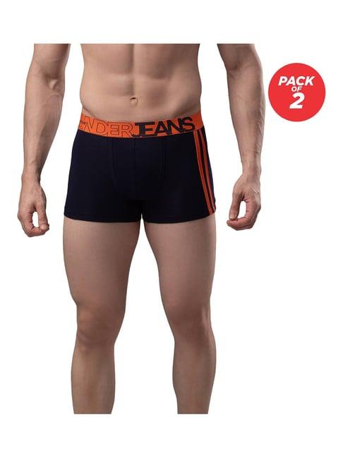 underjeans by spykar navy & orange trunks - pack of 2