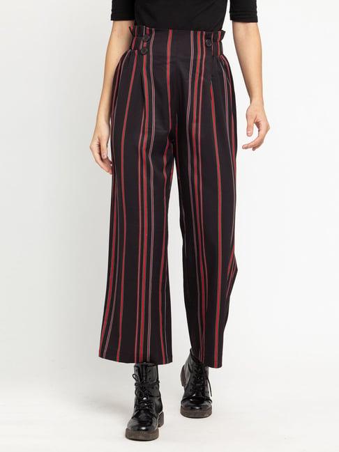 zink london black striped trousers