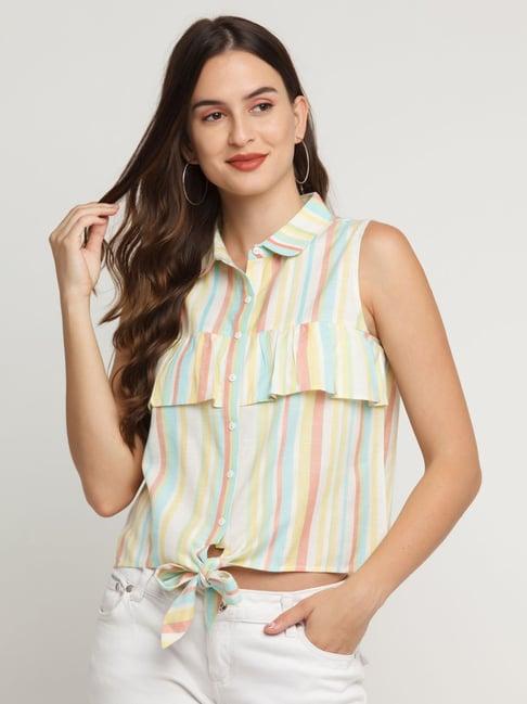 zink london multicolor striped top