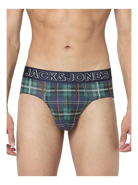 jack & jones winter green checks briefs