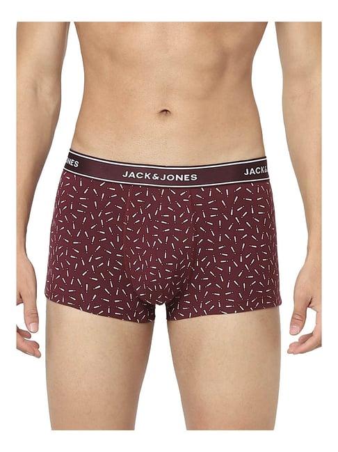 jack & jones maroon printed trunks