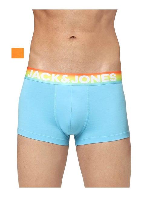 jack & jones exotic orange & river blue regular fit trunks - pack of 2