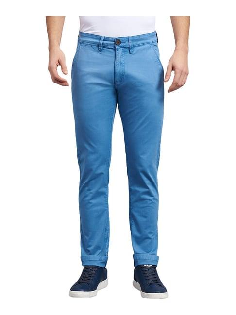 beverly hills polo club blue skinny fit flat front trousers