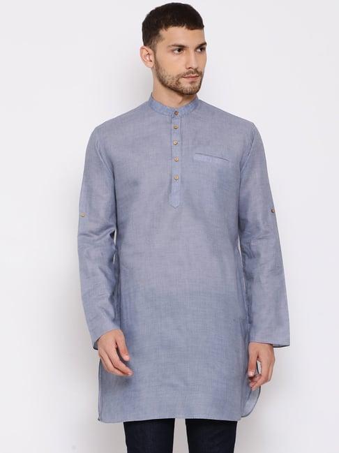 vastramay grey straight fit kurta