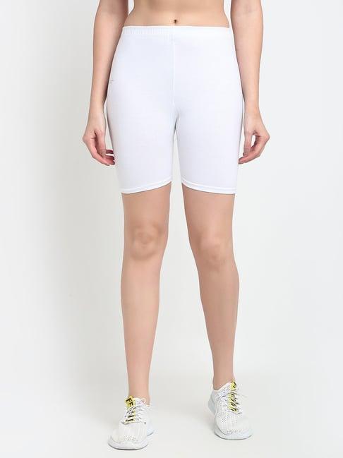 gracit white cotton sports shorts