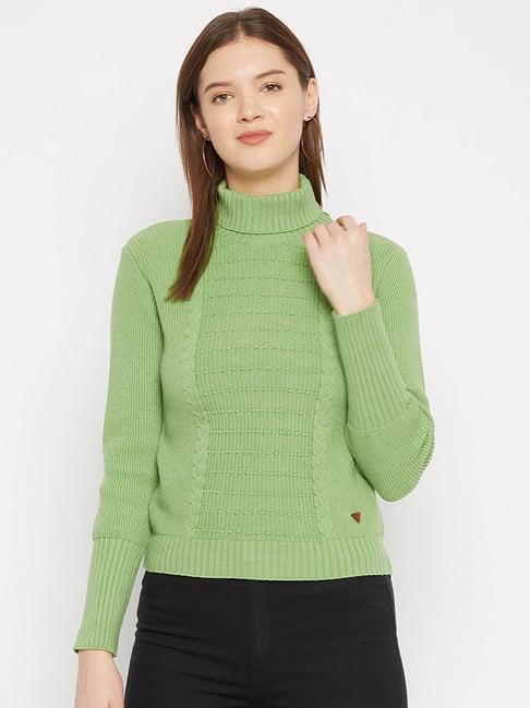 duke green self design sweater