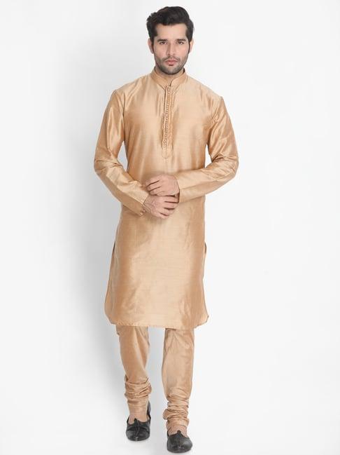 vastramay gold straight fit kurta set