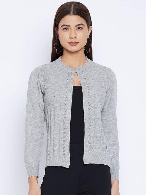 duke grey melange self design shrug