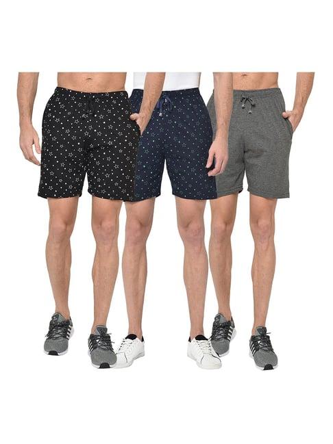 vimal jonney multicolor regular fit shorts - pack of 3