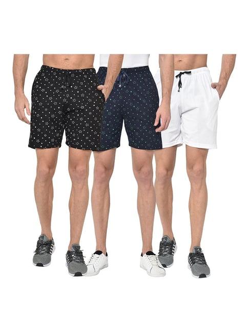 vimal jonney multicolor regular fit shorts - pack of 3