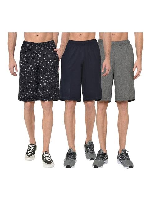 vimal jonney multicolor regular fit shorts - pack of 3