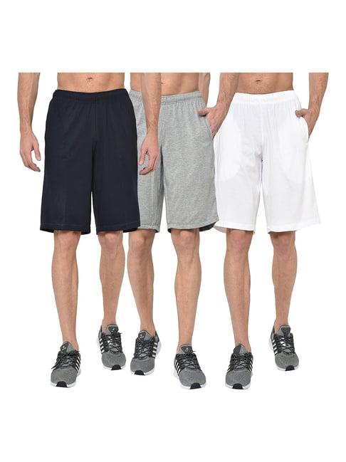 vimal jonney multicolor regular fit shorts - pack of 3