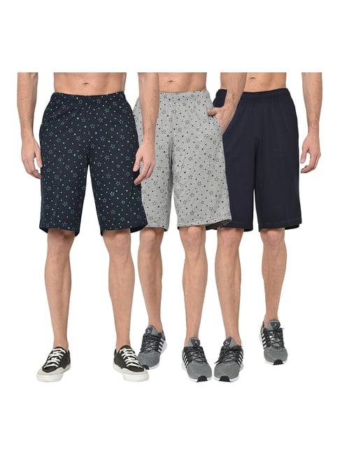 vimal jonney multicolor regular fit shorts - pack of 3