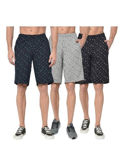 vimal jonney multicolor regular fit shorts - pack of 3