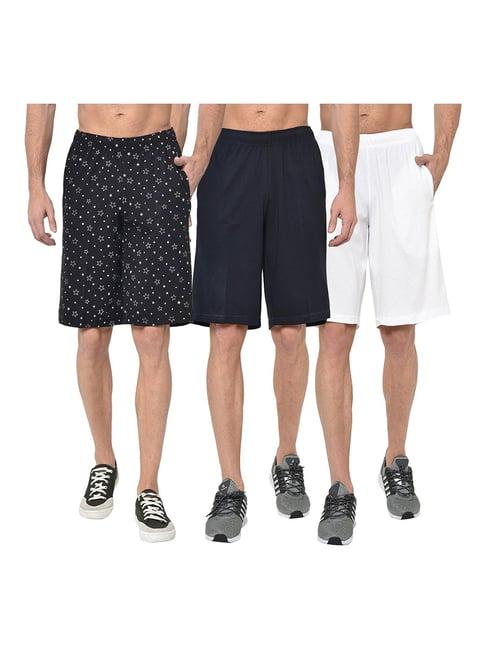 vimal jonney multicolor regular fit shorts - pack of 3