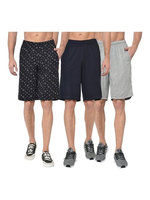 vimal jonney multicolor regular fit shorts - pack of 3