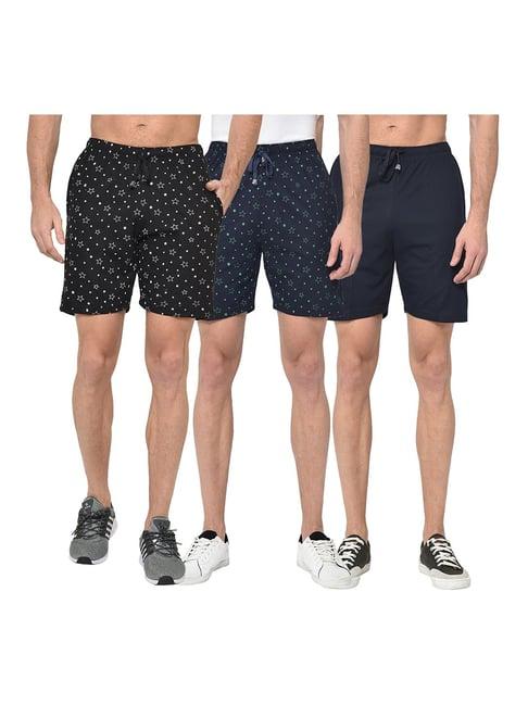 vimal jonney multicolor regular fit shorts - pack of 3