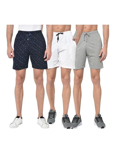 vimal jonney multicolor regular fit shorts - pack of 3