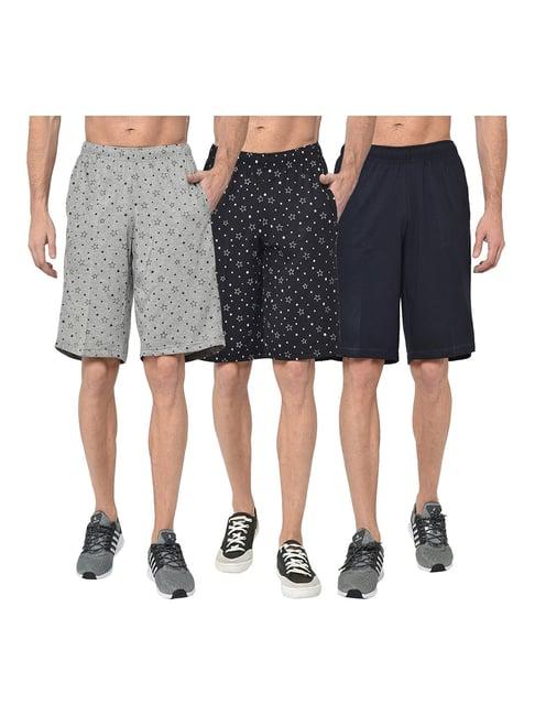 vimal jonney multicolor regular fit shorts - pack of 3