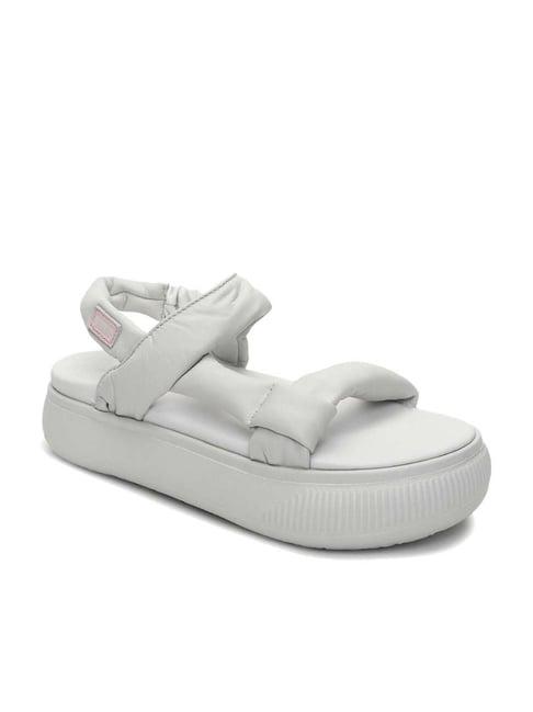 puma women's suede mayu summer cloud white sling back sandals