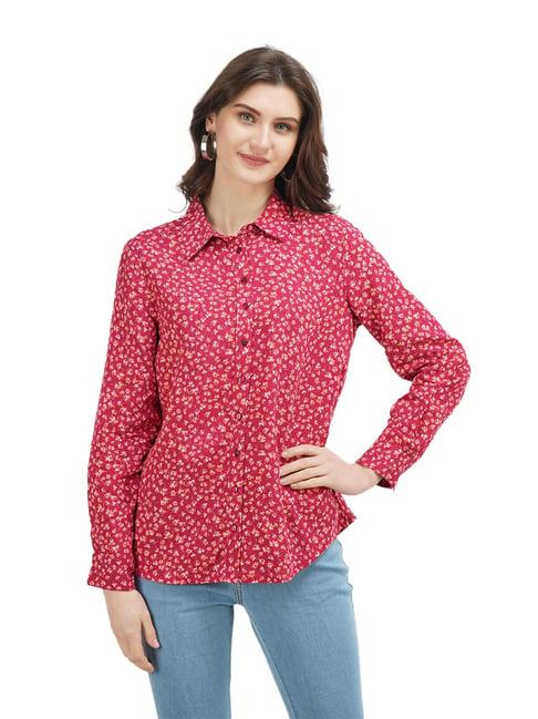 united colors of benetton red printed shirt