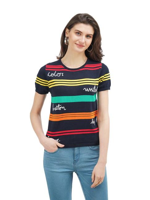 united colors of benetton multicolor striped top