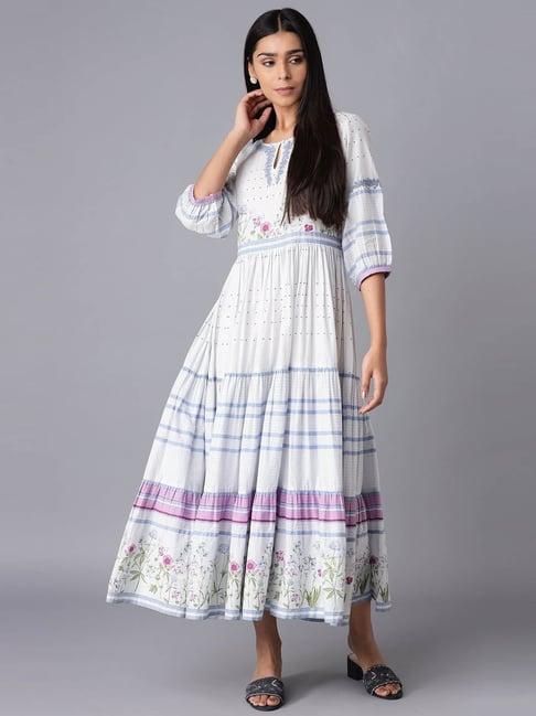 w white cotton embroidered maxi dress