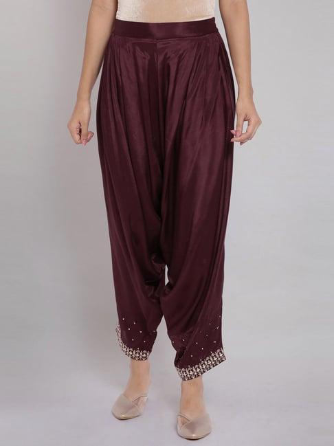 w purple loose fit dhoti pants