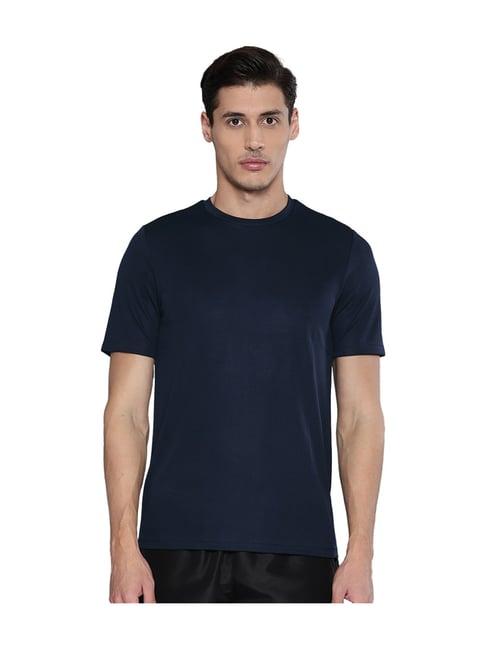 alcis blue solid short sleeves t-shirt