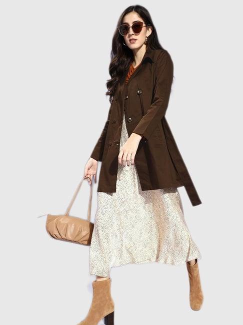 style quotient brown a line fit coat