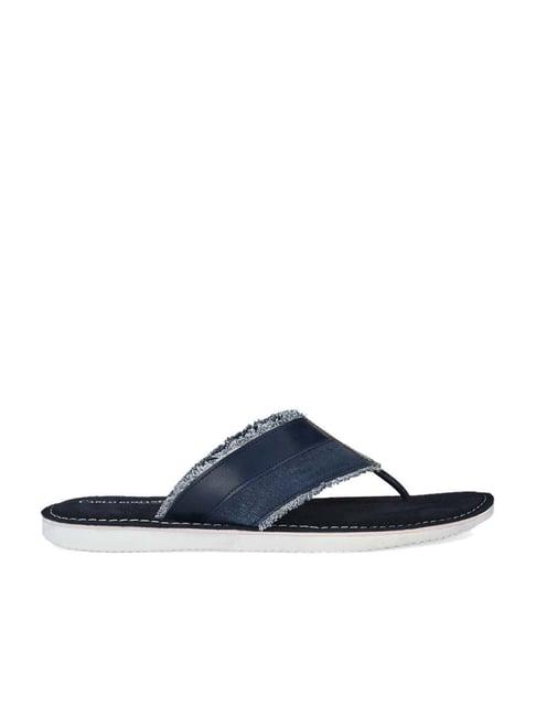 carlo romano men's navy thong sandals