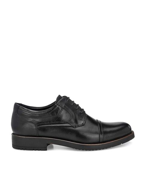 carlo romano men's black derby shoes