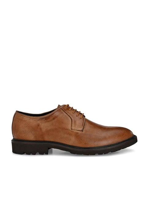 carlo romano men's tan derby shoes