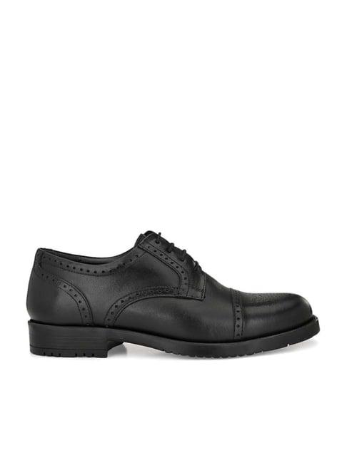 carlo romano men's black brogue shoes