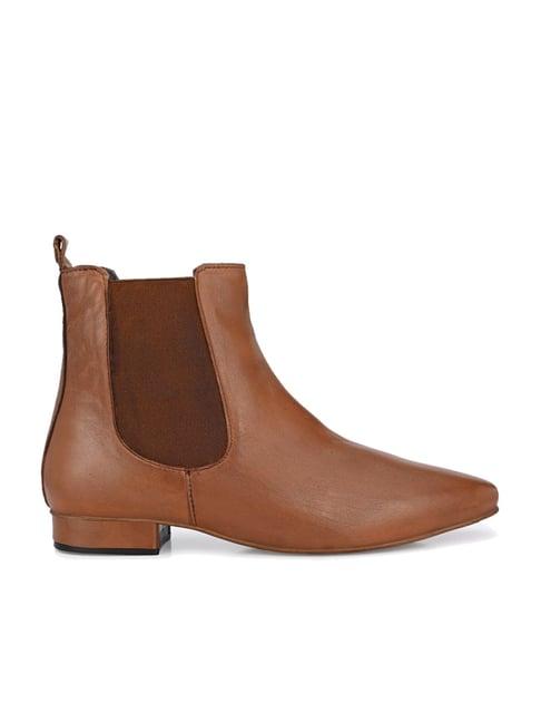 carlo romano women's tan chelsea boots