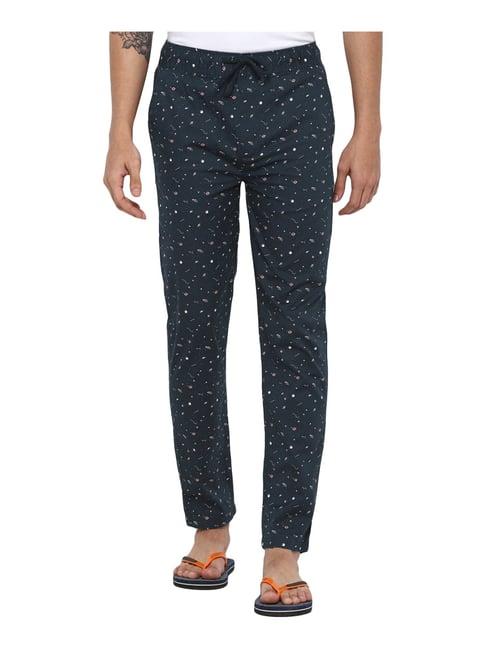 forever 21 blue cotton regular fit printed pyjama