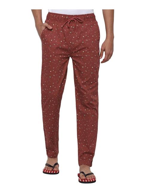 forever 21 maroon cotton regular fit printed pyjama