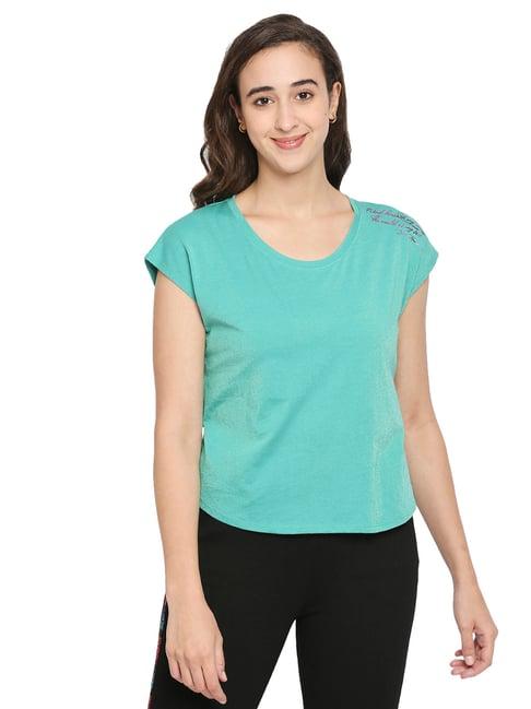 being human sea green embroidered top