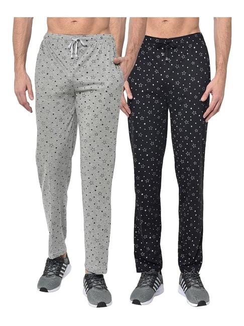 vimal jonney grey & black regular fit trackpants - pack of 2