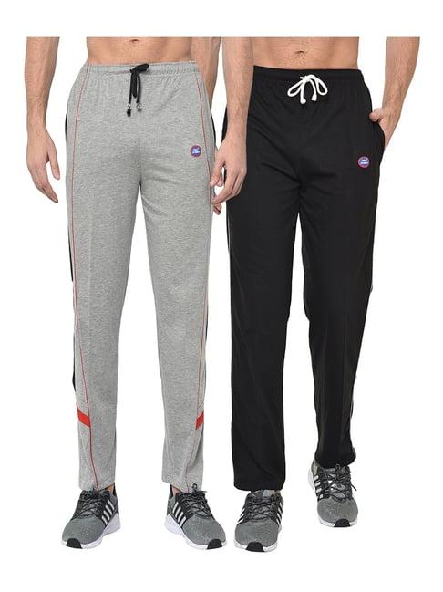 vimal jonney grey & black regular fit trackpants - pack of 2