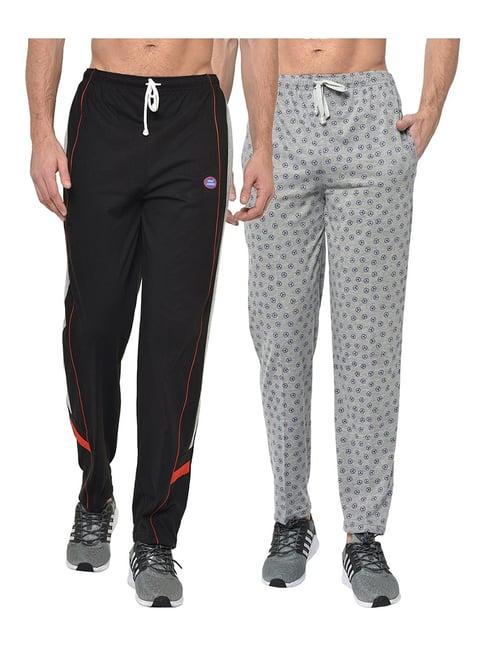 vimal jonney black & grey regular fit trackpants - pack of 2