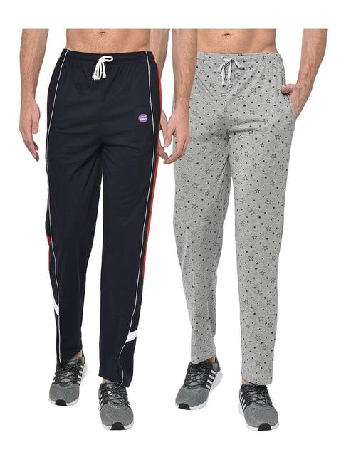 vimal jonney navy & grey regular fit trackpants - pack of 2