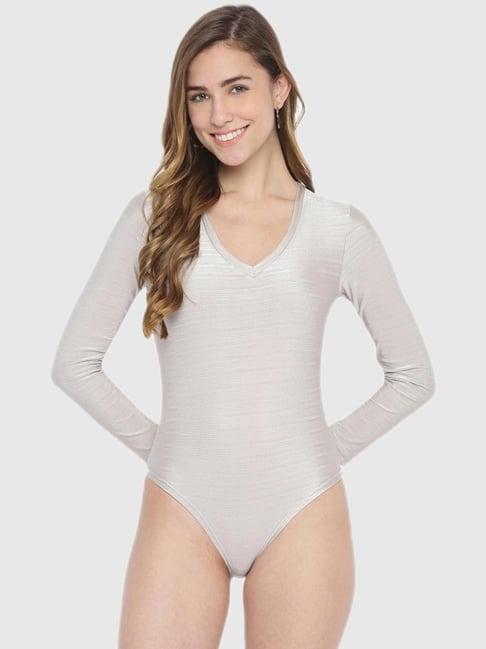 la intimo grey self print bodysuit