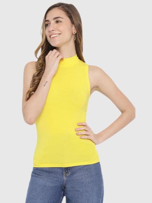 la intimo yellow slim fit top