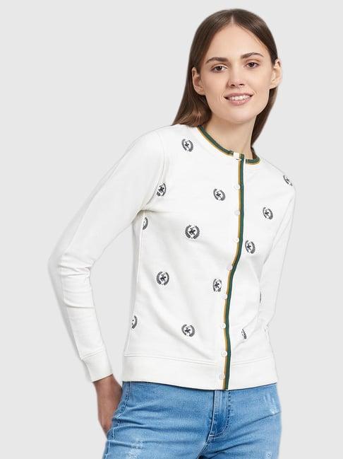 beverly hills polo club white emroidered sweatshirt