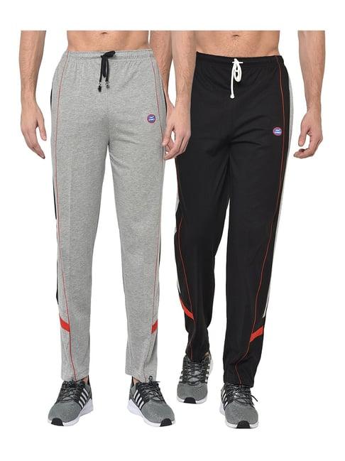 vimal jonney grey & black regular fit trackpants - pack of 2